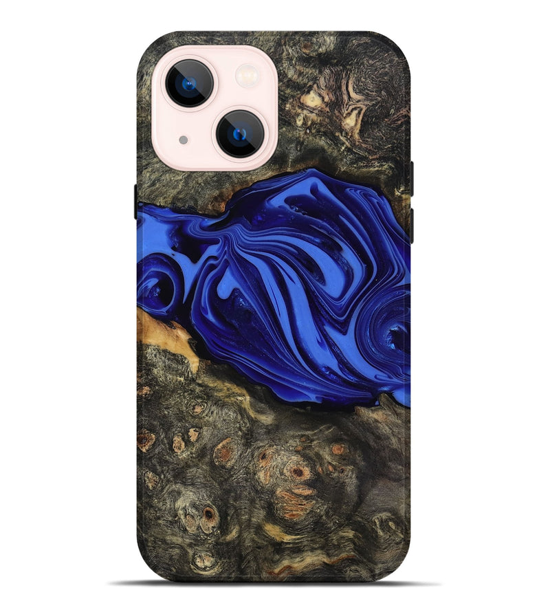 iPhone 14 Plus Wood Live Edge Phone Case - Kayce (Blue, 816903)