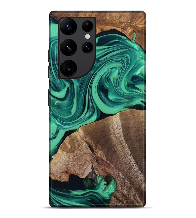 Galaxy S22 Ultra Wood Live Edge Phone Case - Annetta (Green, 816918)