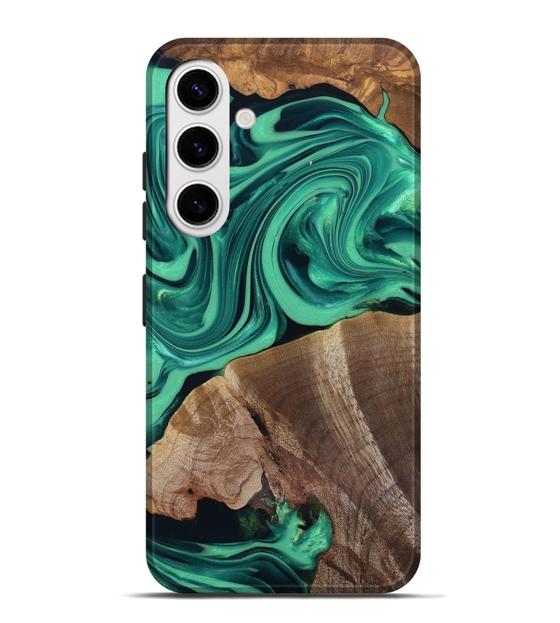 Galaxy S25 Plus Wood Live Edge Phone Case - Annetta (Green, 816918)