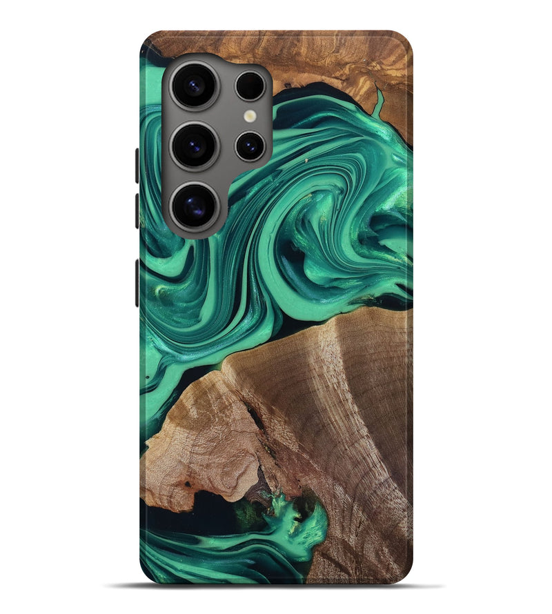 Galaxy S25 Ultra Wood Live Edge Phone Case - Annetta (Green, 816918)