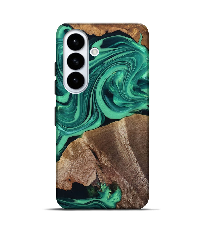 Galaxy S26 Wood Live Edge Phone Case - Annetta (Green, 816918)