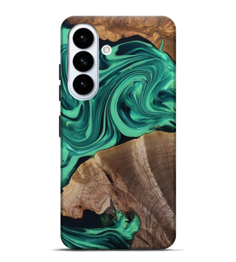 Galaxy S26 Plus Wood Live Edge Phone Case - Annetta (Green, 816918)