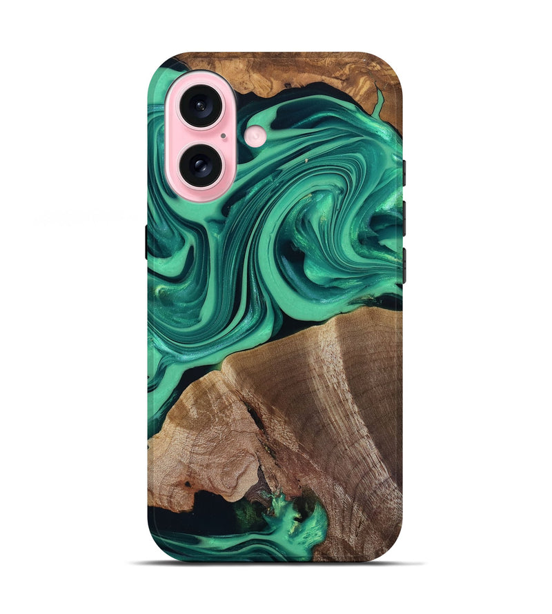 iPhone 17 Wood Live Edge Phone Case - Annetta (Green, 816918)