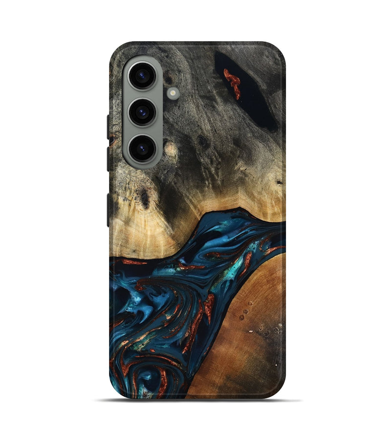 Galaxy S24 Wood Live Edge Phone Case - Jericho (Teal & Gold, 816923)