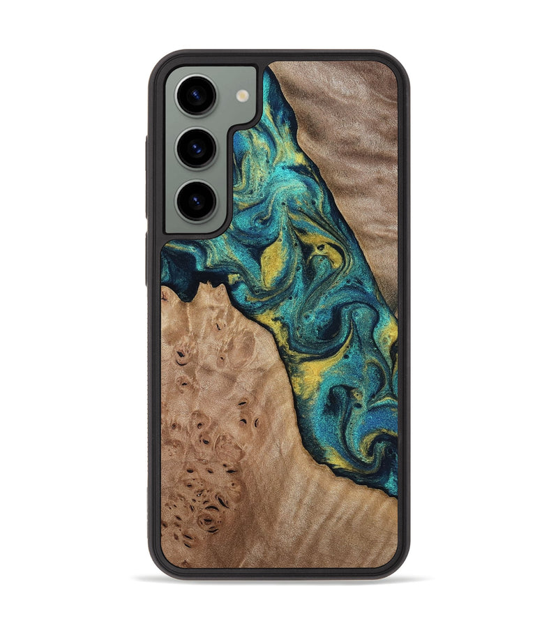 Galaxy S23 Plus Wood Phone Case - Sidney (Teal & Gold, 816931)