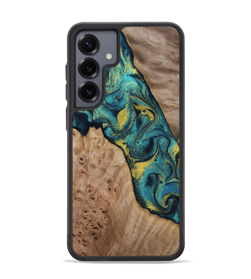 Galaxy S25 Plus Wood Phone Case - Sidney (Teal & Gold, 816931)