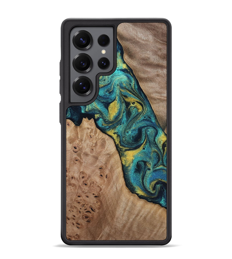 Galaxy S25 Ultra Wood Phone Case - Sidney (Teal & Gold, 816931)
