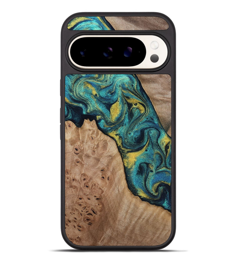 Pixel 9 Pro XL Wood Phone Case - Sidney (Teal & Gold, 816931)