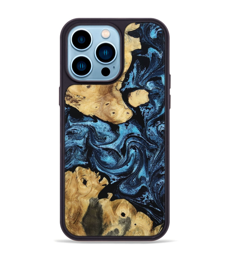 iPhone 14 Pro Max Wood Phone Case - Lisbeth (Blue, 816936)