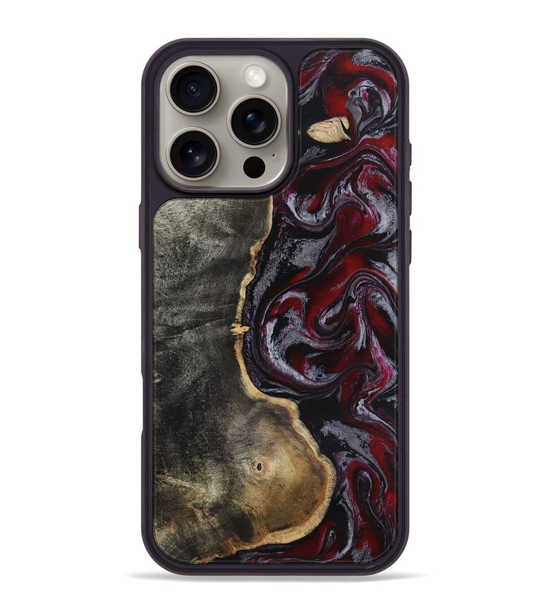 iPhone 16 Pro Max Wood Phone Case - Amiya (Red, 816956)