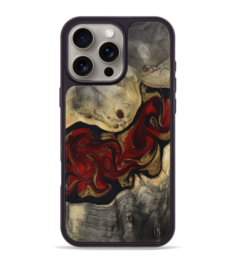 iPhone 16 Pro Max Wood Phone Case - Felisha (Red, 816958)
