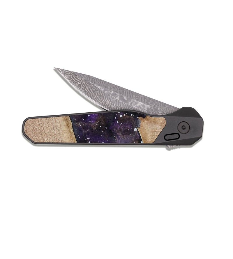 EDC Dark Damascus Wood Pocket Knife - Raegan (Cosmos, 816970)
