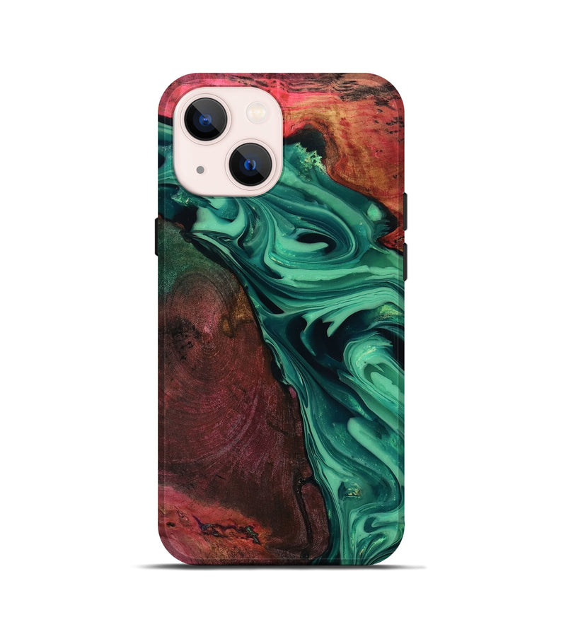 iPhone 13 mini Wood Live Edge Phone Case - Hershel (Green, 816996)