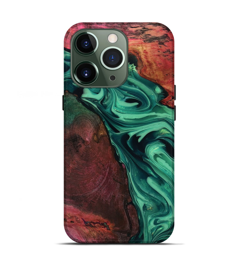 iPhone 13 Pro Wood Live Edge Phone Case - Hershel (Green, 816996)