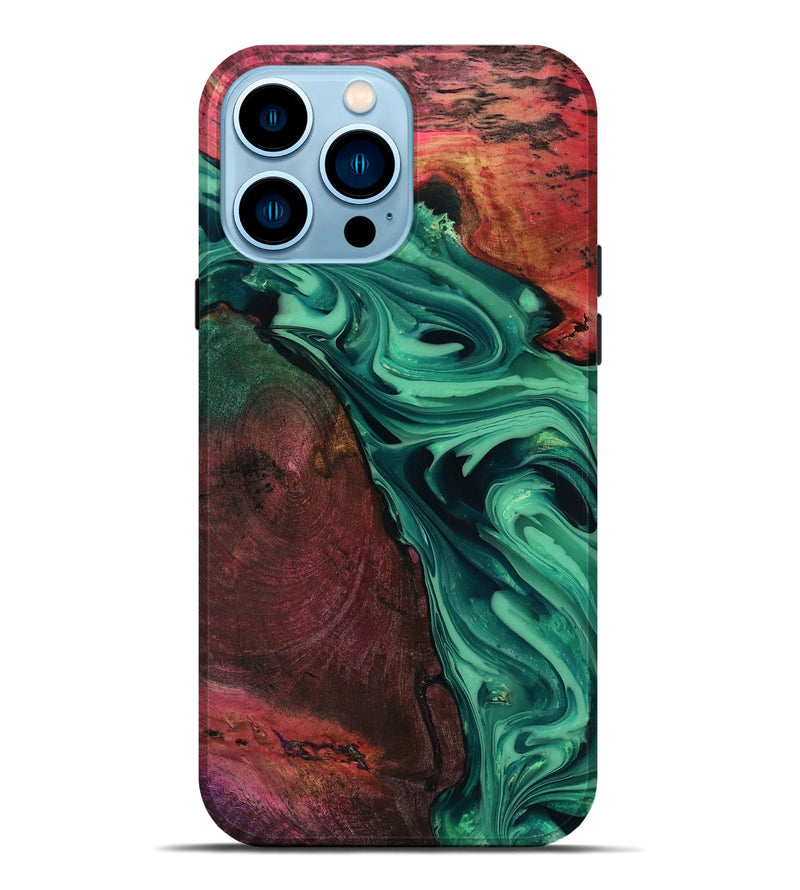 iPhone 14 Pro Max Wood Live Edge Phone Case - Hershel (Green, 816996)
