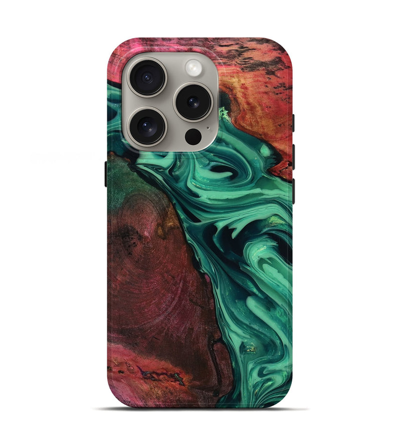 iPhone 16 Pro Wood Live Edge Phone Case - Hershel (Green, 816996)