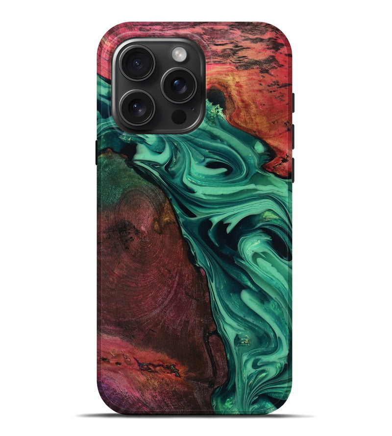 iPhone 16 Pro Max Wood Live Edge Phone Case - Hershel (Green, 816996)
