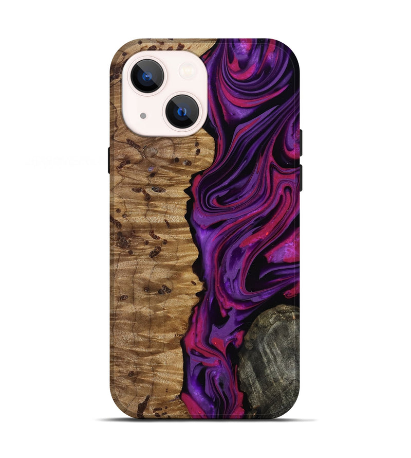 iPhone 13 Wood Live Edge Phone Case - Carmelo (Purple, 817003)