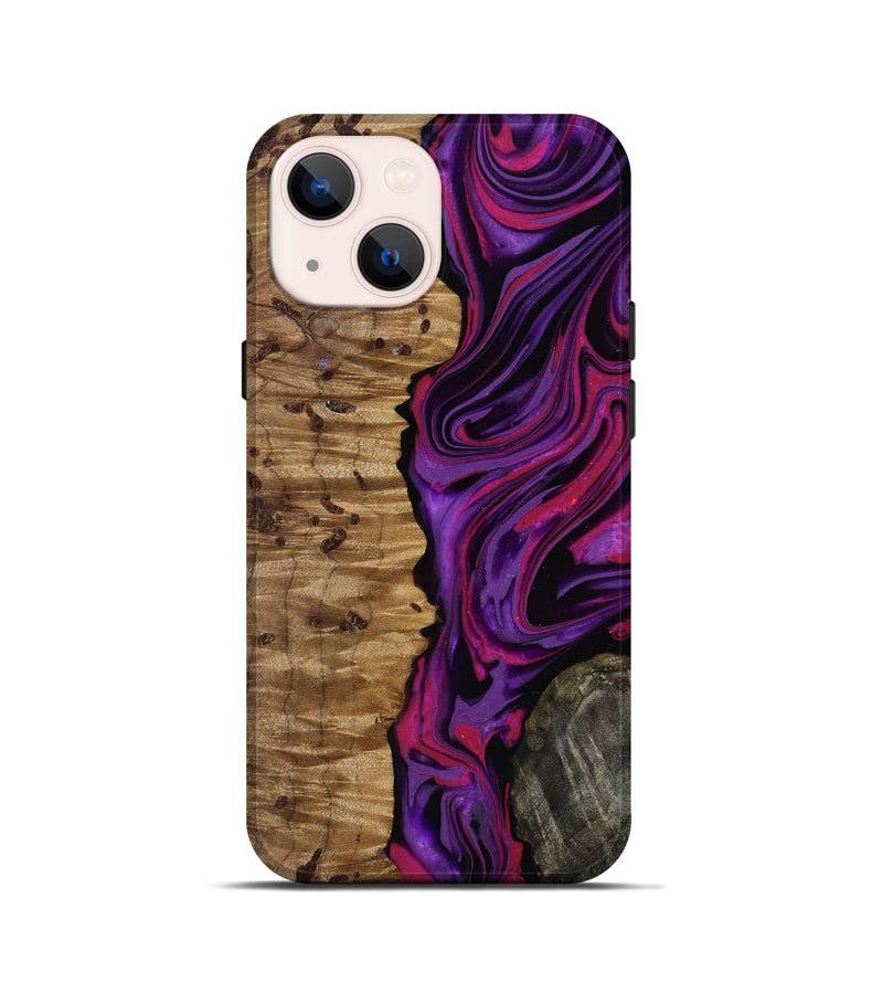 iPhone 13 mini Wood Live Edge Phone Case - Carmelo (Purple, 817003)