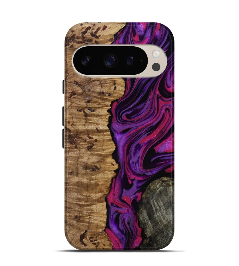 Pixel 9 Pro Wood Live Edge Phone Case - Carmelo (Purple, 817003)