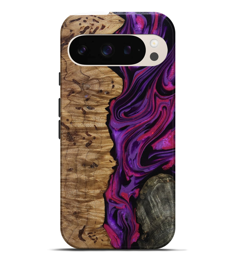 Pixel 9 Pro XL Wood Live Edge Phone Case - Carmelo (Purple, 817003)