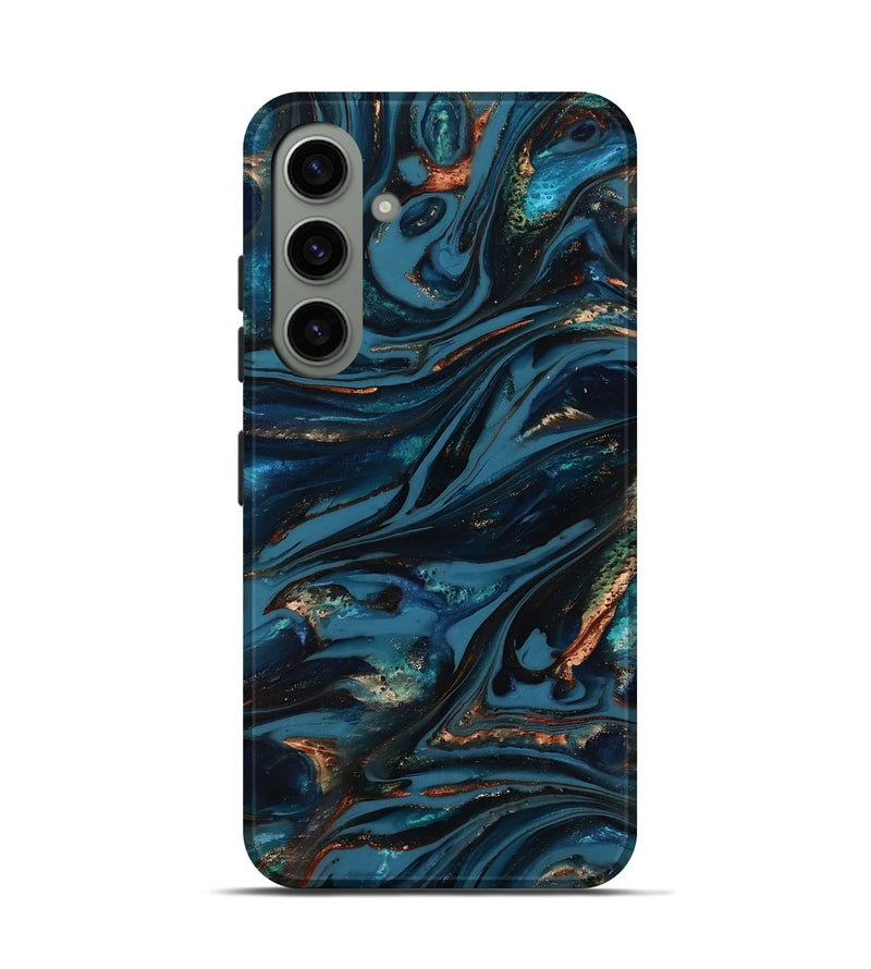 Galaxy S24 ResinArt Live Edge Phone Case - Kiana (Teal & Gold, 817004)