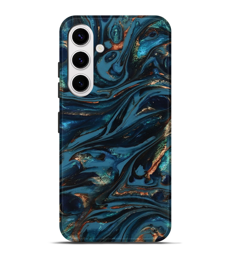 Galaxy S25 Plus ResinArt Live Edge Phone Case - Kiana (Teal & Gold, 817004)