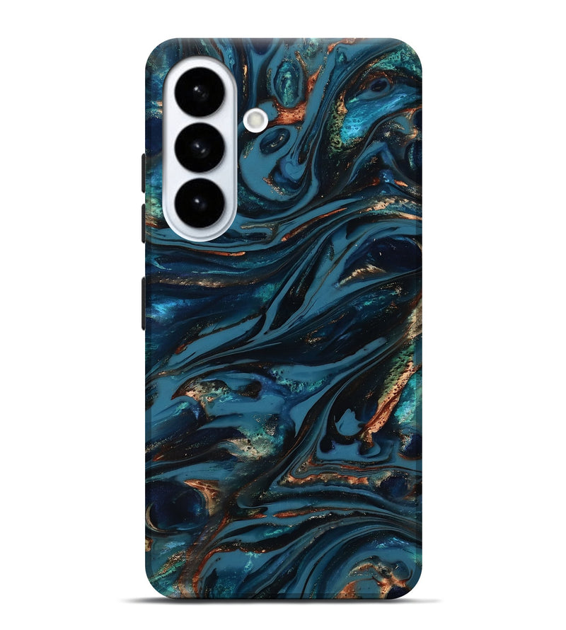 Galaxy S26 Plus ResinArt Live Edge Phone Case - Kiana (Teal & Gold, 817004)