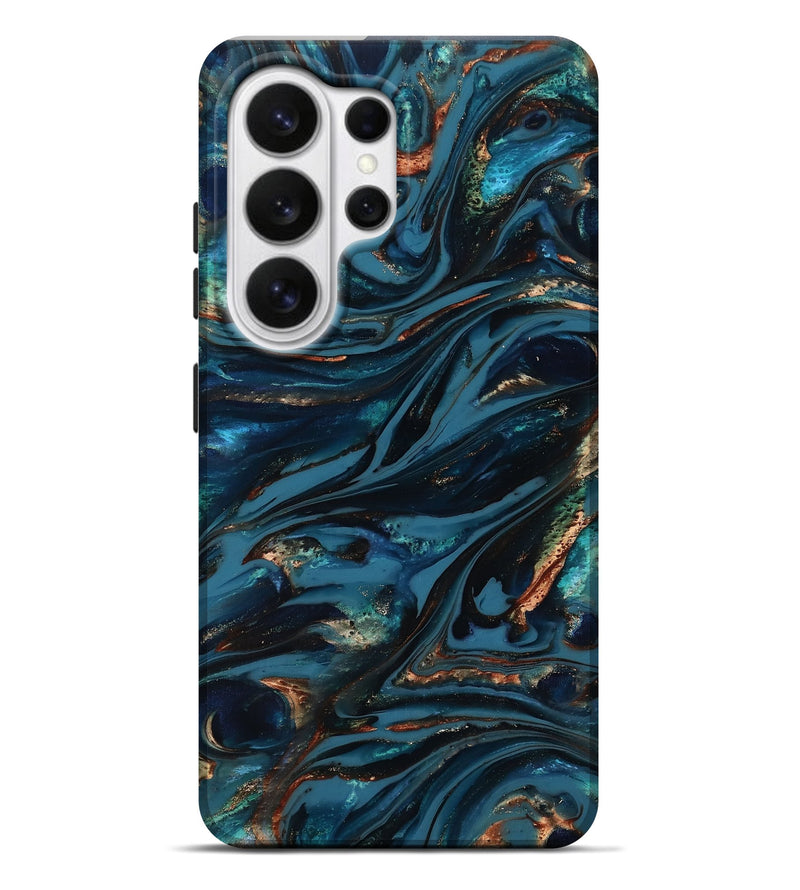 Galaxy S26 Ultra ResinArt Live Edge Phone Case - Kiana (Teal & Gold, 817004)