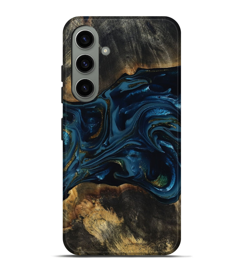 Galaxy S24 Plus Wood Live Edge Phone Case - Garnett (Teal & Gold, 817006)