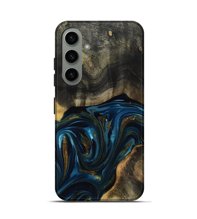 Galaxy S24 Wood Live Edge Phone Case - Dakari (Teal & Gold, 817008)