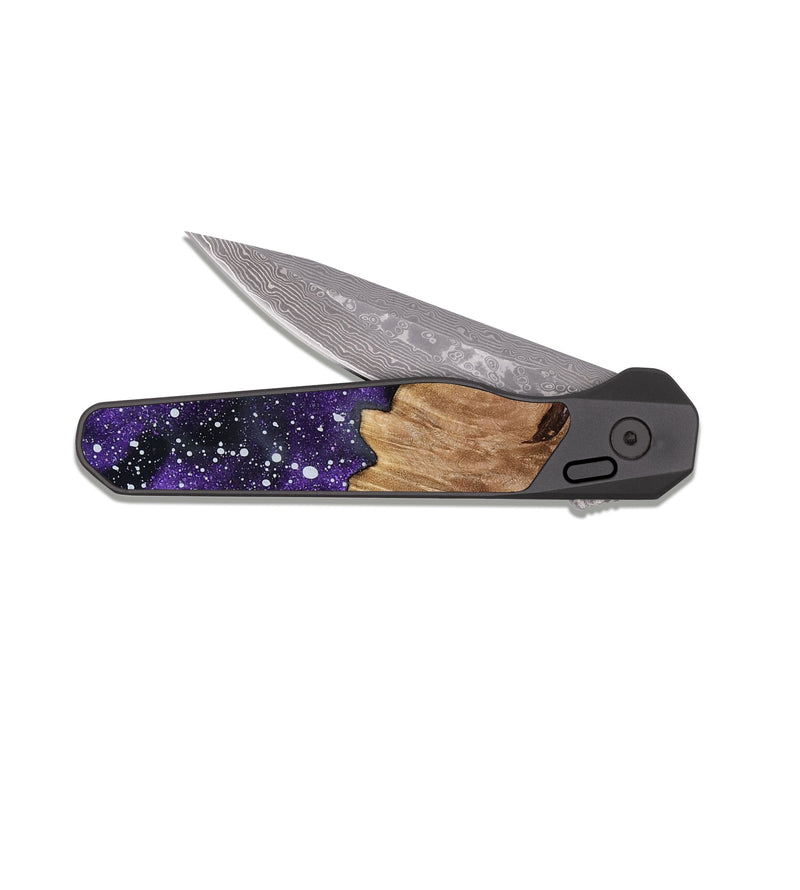 EDC Dark Damascus Wood Pocket Knife - Kamila (Cosmos, 817072)