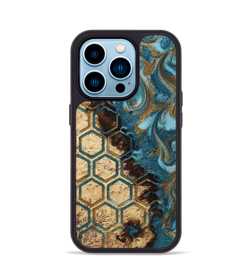 iPhone 14 Pro Wood Phone Case - Taniya (Pattern, 817115)