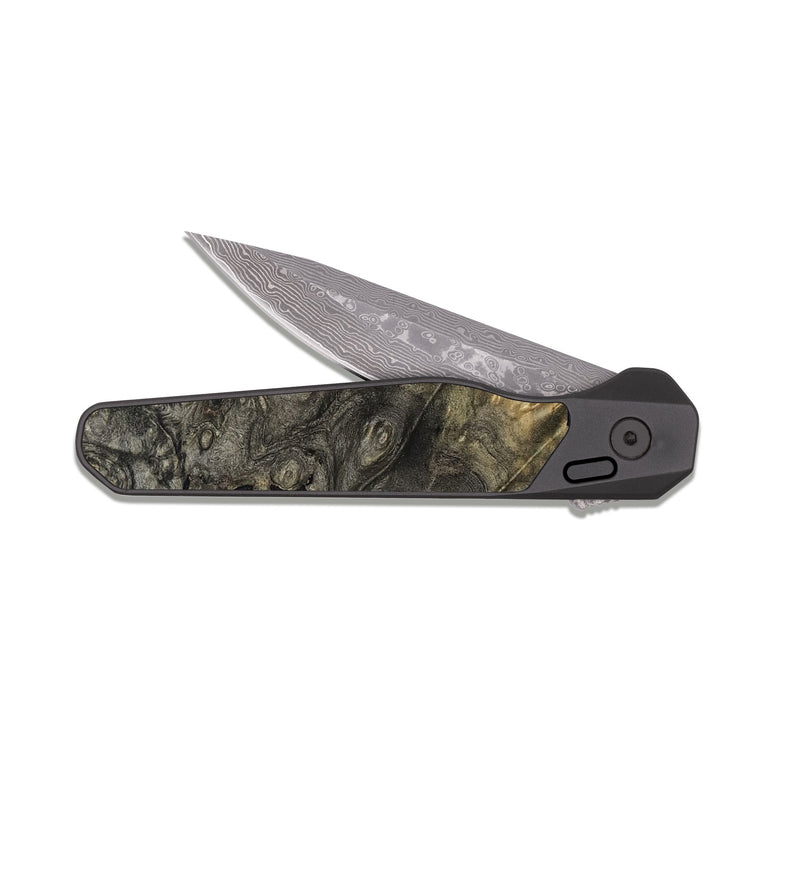 EDC Dark Damascus Wood Pocket Knife - Albina (Blue, 817136)