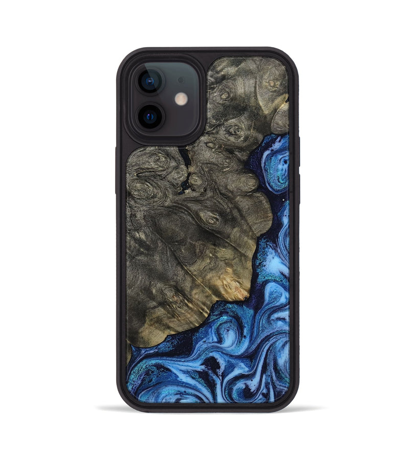 iPhone 12 Wood Phone Case - Albina (Blue, 817136)