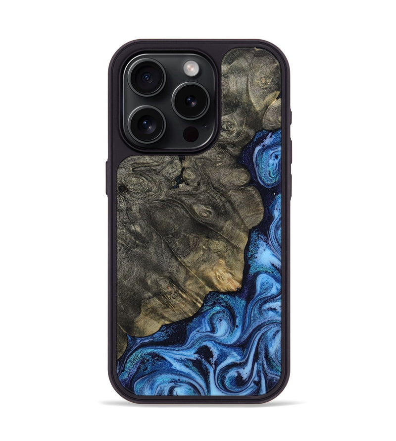 iPhone 15 Pro Wood Phone Case - Albina (Blue, 817136)