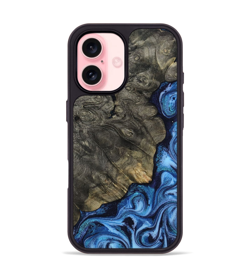 iPhone 16 Wood Phone Case - Albina (Blue, 817136)