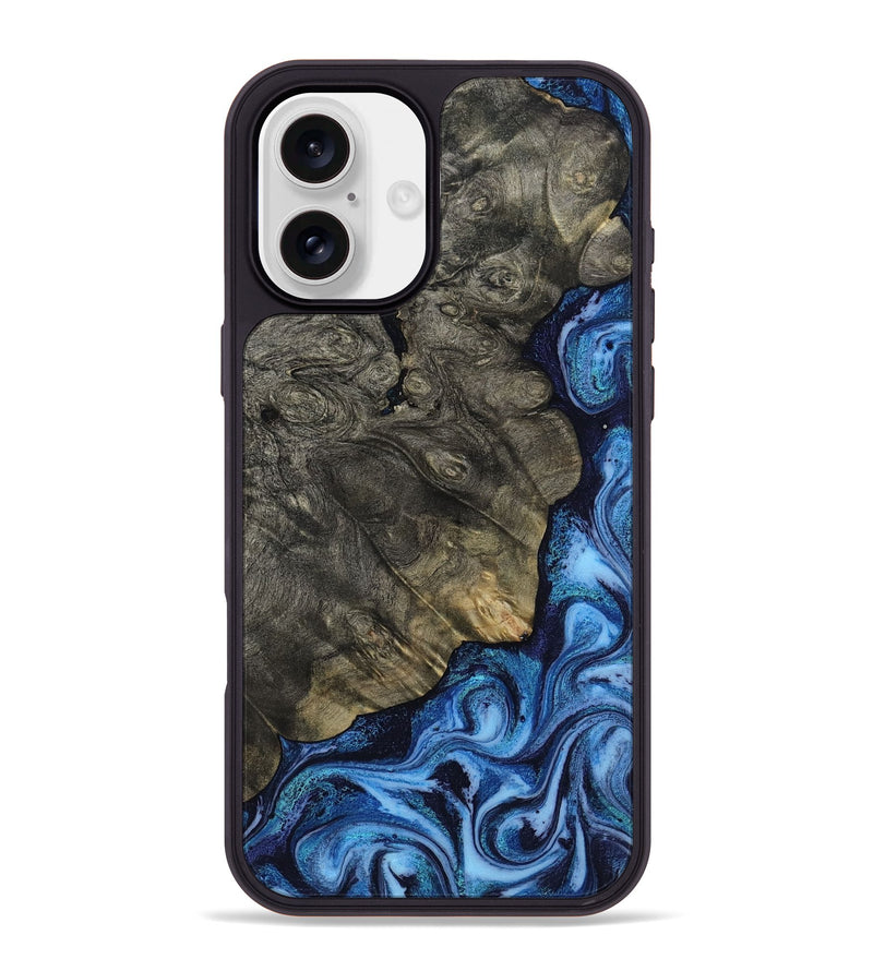 iPhone 16 Plus Wood Phone Case - Albina (Blue, 817136)