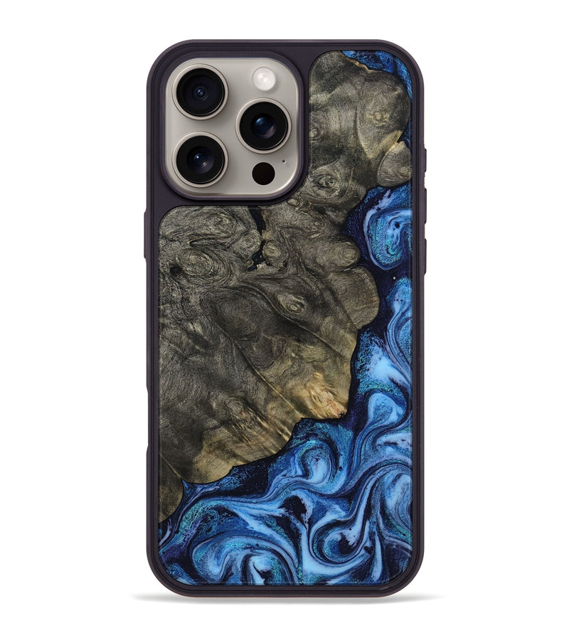 iPhone 16 Pro Max Wood Phone Case - Albina (Blue, 817136)