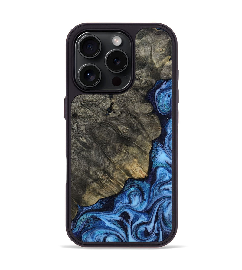 iPhone 16 Pro Wood Phone Case - Albina (Blue, 817136)