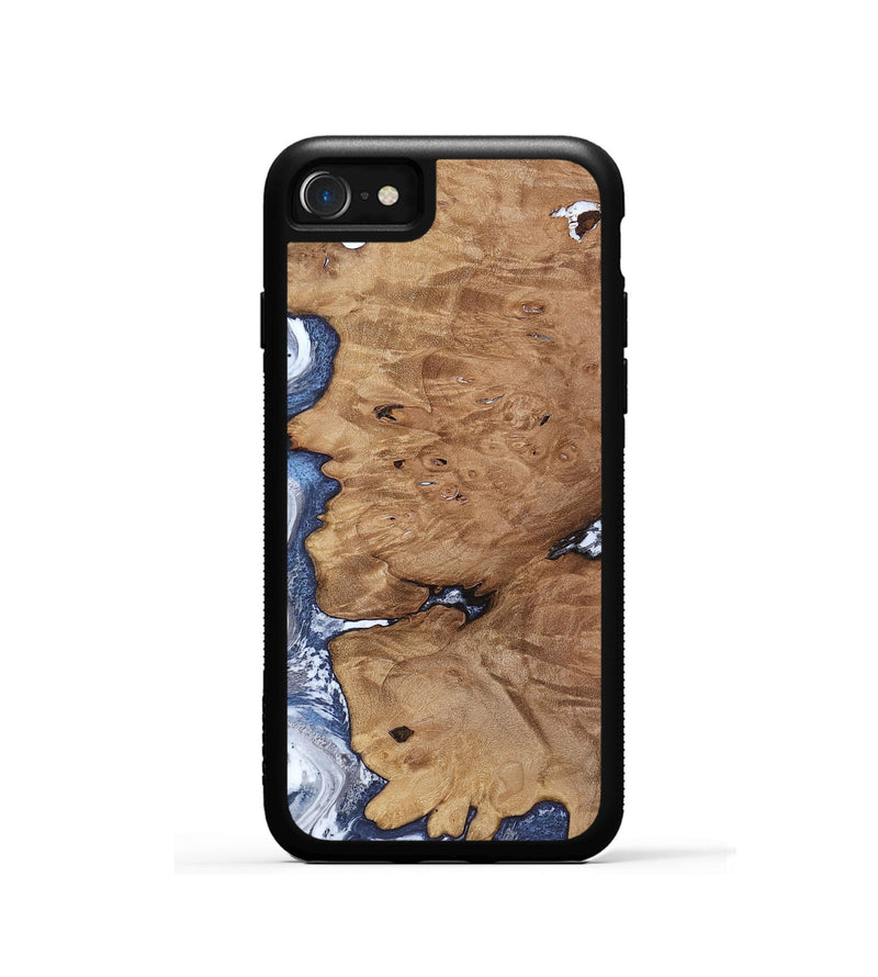 iPhone SE Wood Phone Case - Golden (Blue, 817139)