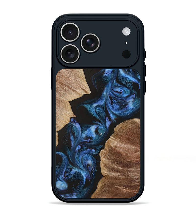 iPhone 17 Pro Max Wood Phone Case - Tom (Blue, 817141)