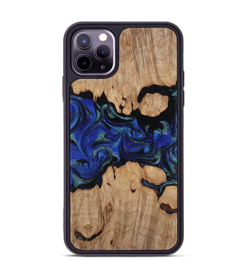 iPhone 11 Pro Max Wood Phone Case - Guy (Blue, 817143)