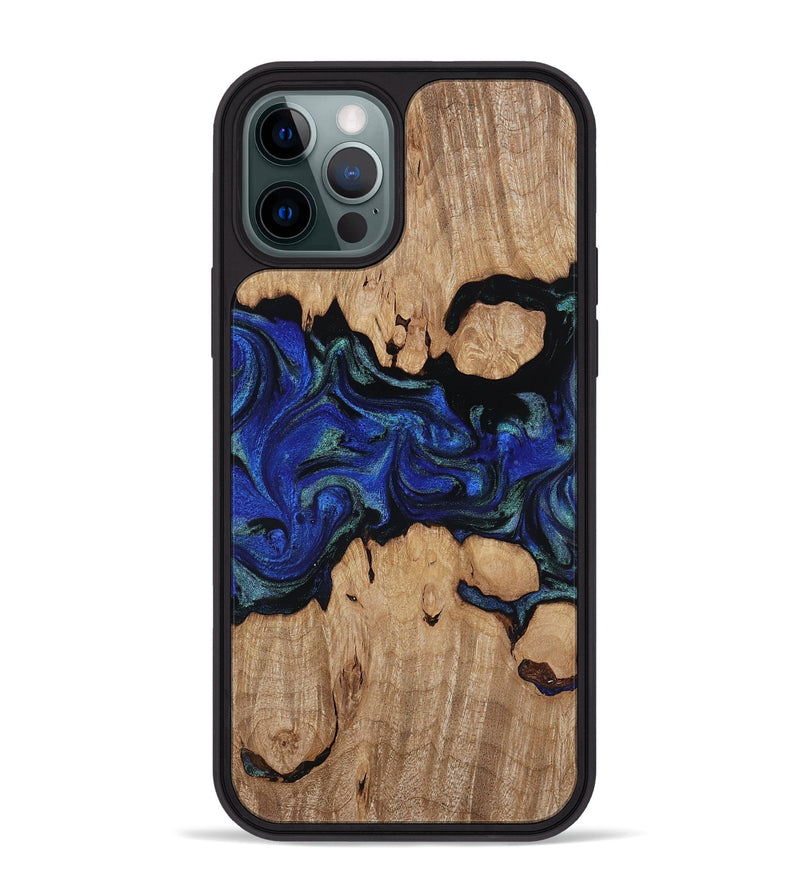 iPhone 12 Pro Max Wood Phone Case - Guy (Blue, 817143)