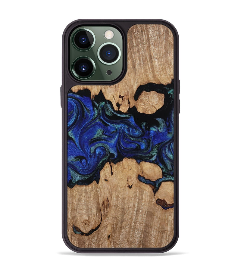 iPhone 13 Pro Max Wood Phone Case - Guy (Blue, 817143)