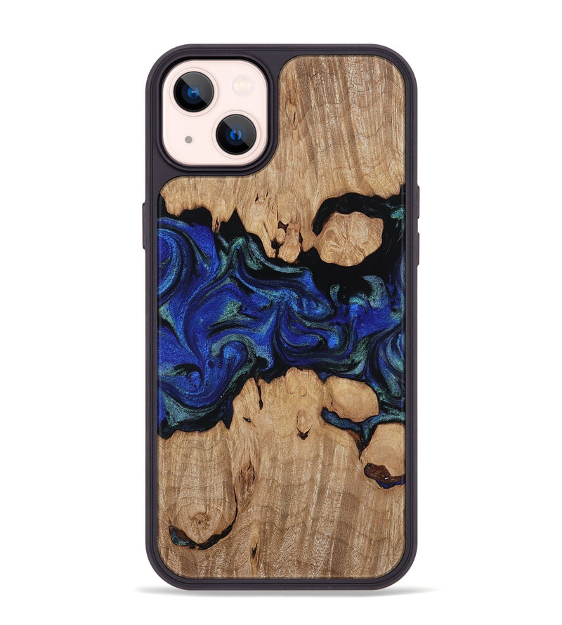 iPhone 14 Plus Wood Phone Case - Guy (Blue, 817143)