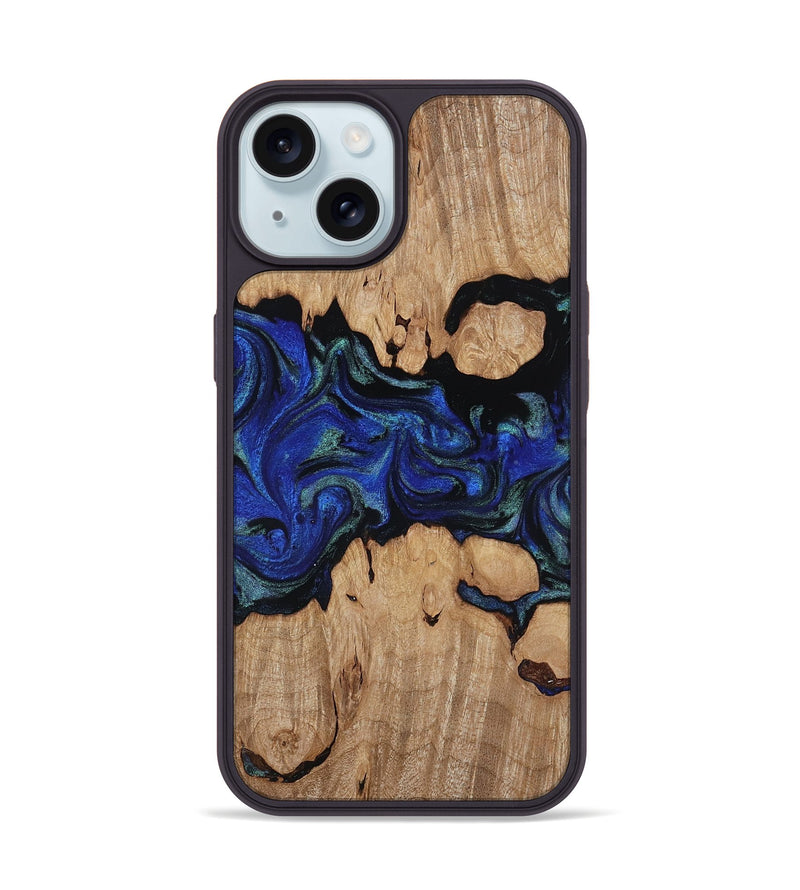 iPhone 15 Wood Phone Case - Guy (Blue, 817143)