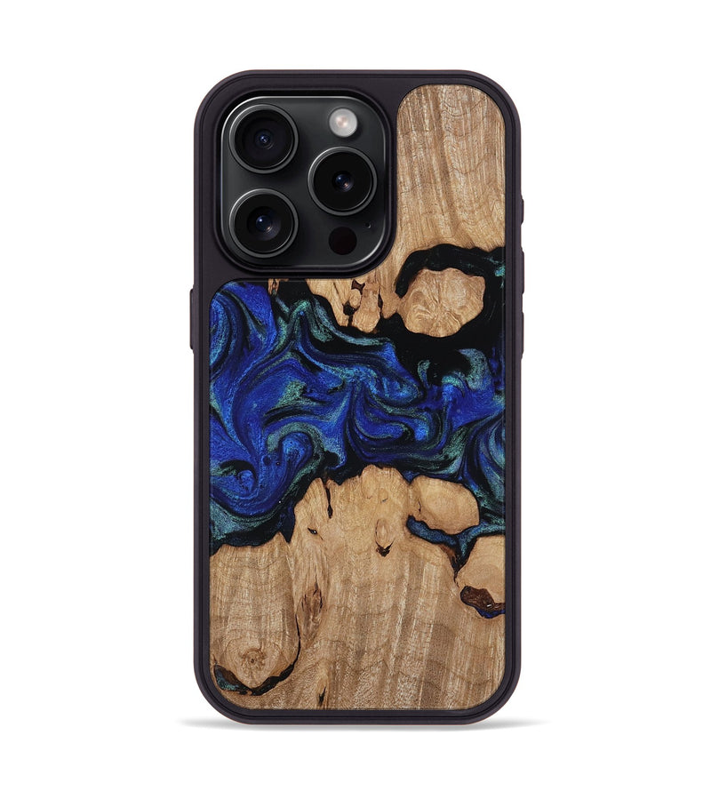 iPhone 15 Pro Wood Phone Case - Guy (Blue, 817143)