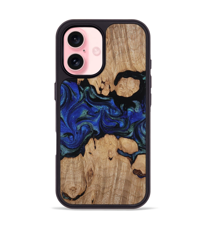 iPhone 16 Wood Phone Case - Guy (Blue, 817143)