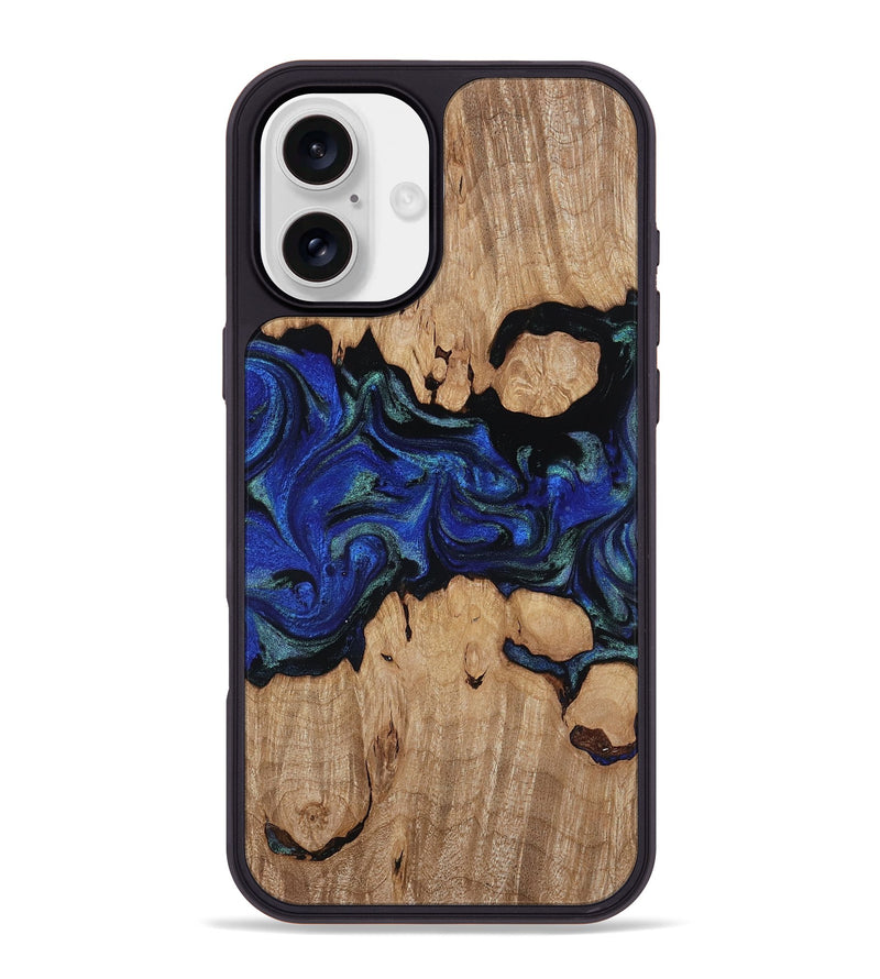 iPhone 16 Plus Wood Phone Case - Guy (Blue, 817143)
